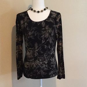 INC Black & Cream Top